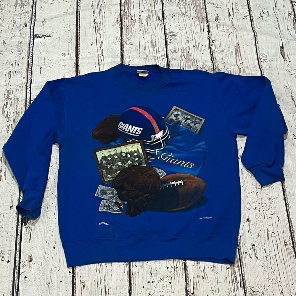 Vintage 1980s New York Giants NFL Football 80s Crewneck Nutmeg Mills Sweatshirt